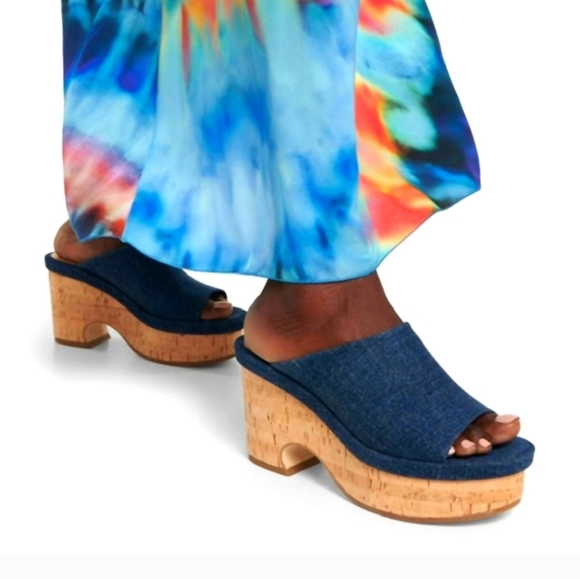 Chloe Shoes - NEW! CHLOE Oli Platform Mules In Denim Size 40